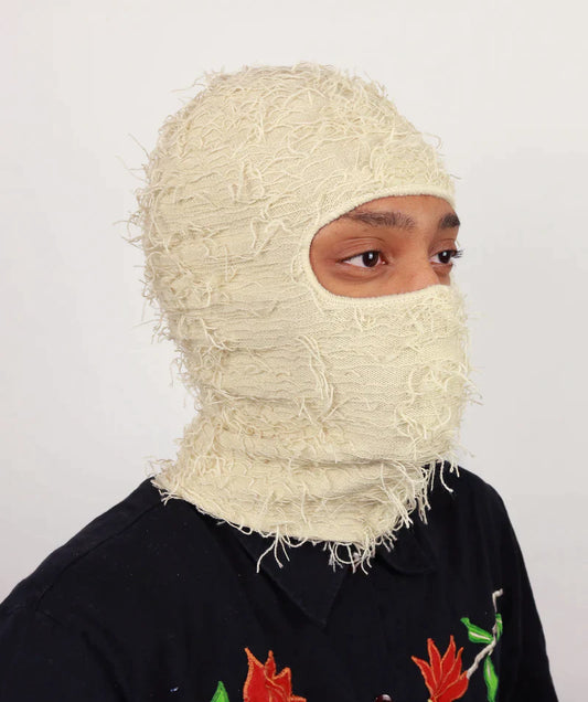 DISTRESSED BALACLAVA - Cream