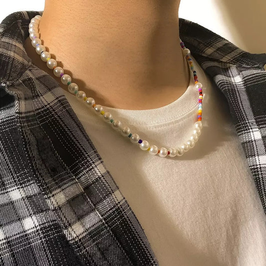 Boho Asymmetrical Pearl Necklace