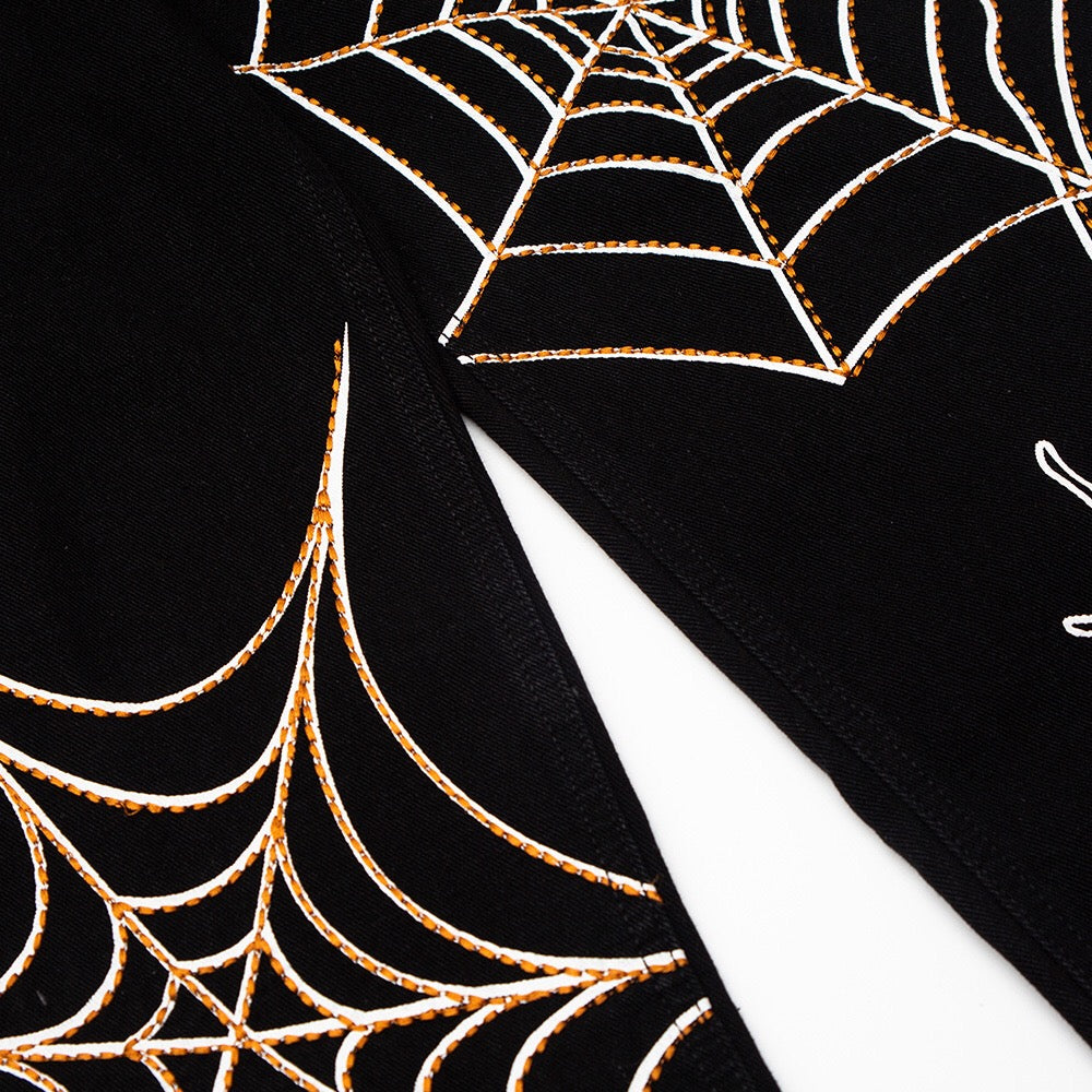 Spider Web Embroidery Pants