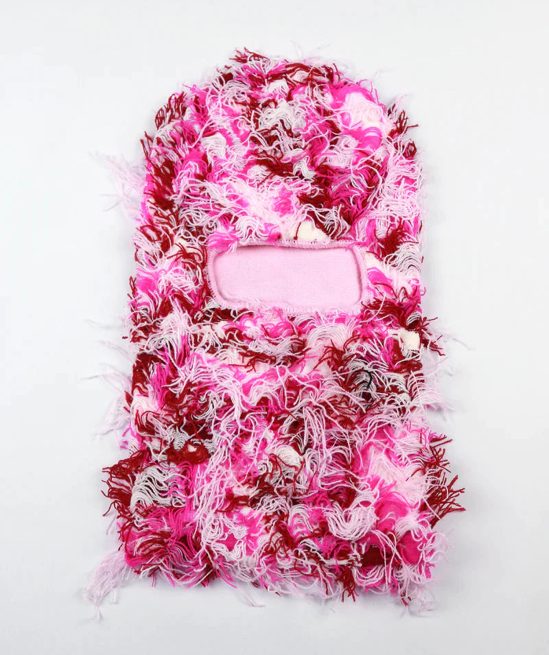 DISTRESSED BALACLAVA - Thunder pink
