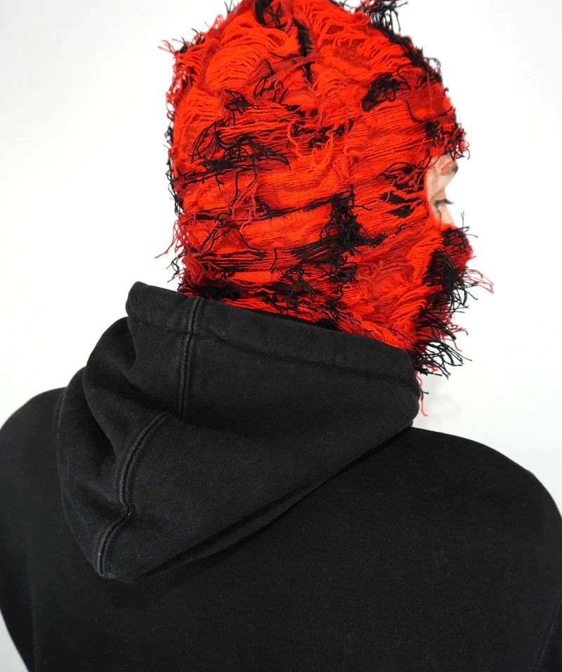 DISTRESSED BALACLAVA - Thunder red