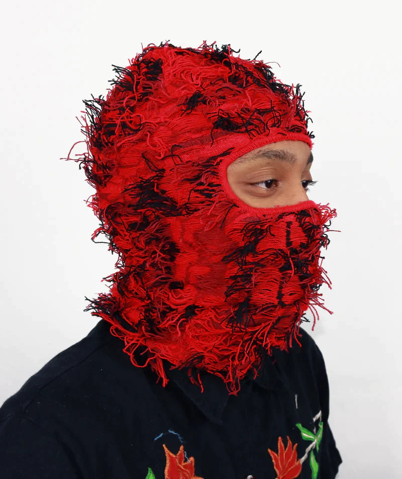 DISTRESSED BALACLAVA - Thunder red